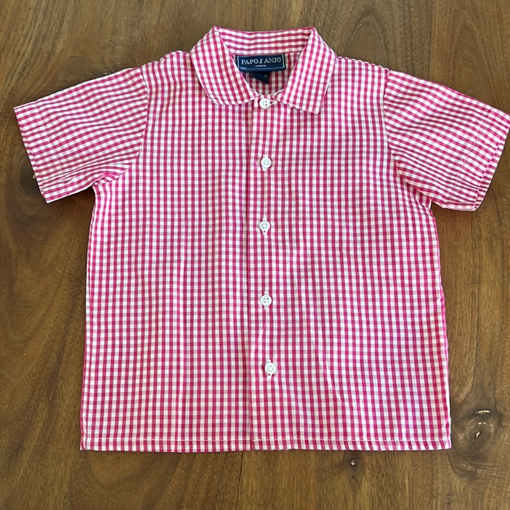 Papo d’Anjo Pink and White Checked Shirt